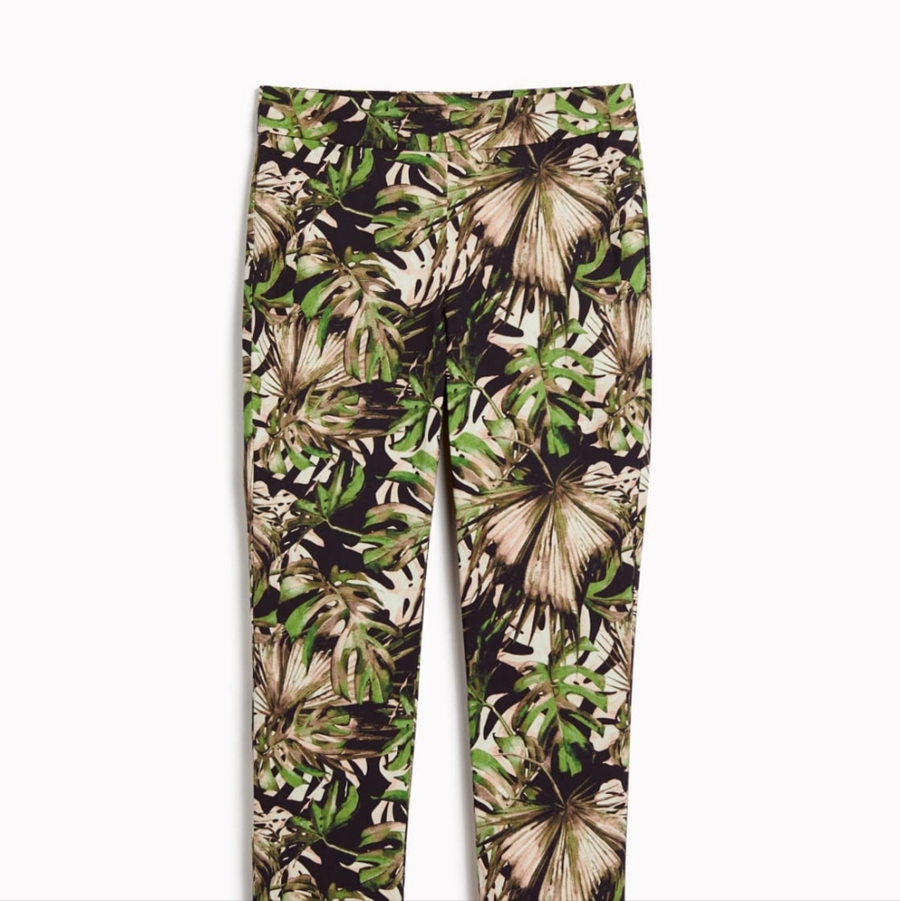 MELANIE LYNE Leaf Print Pull-On Capris